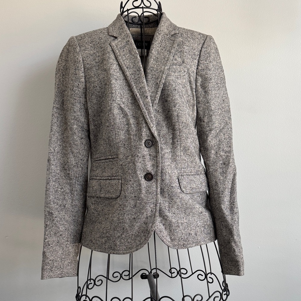 J. Crew Women's Gray Tweed Blazer